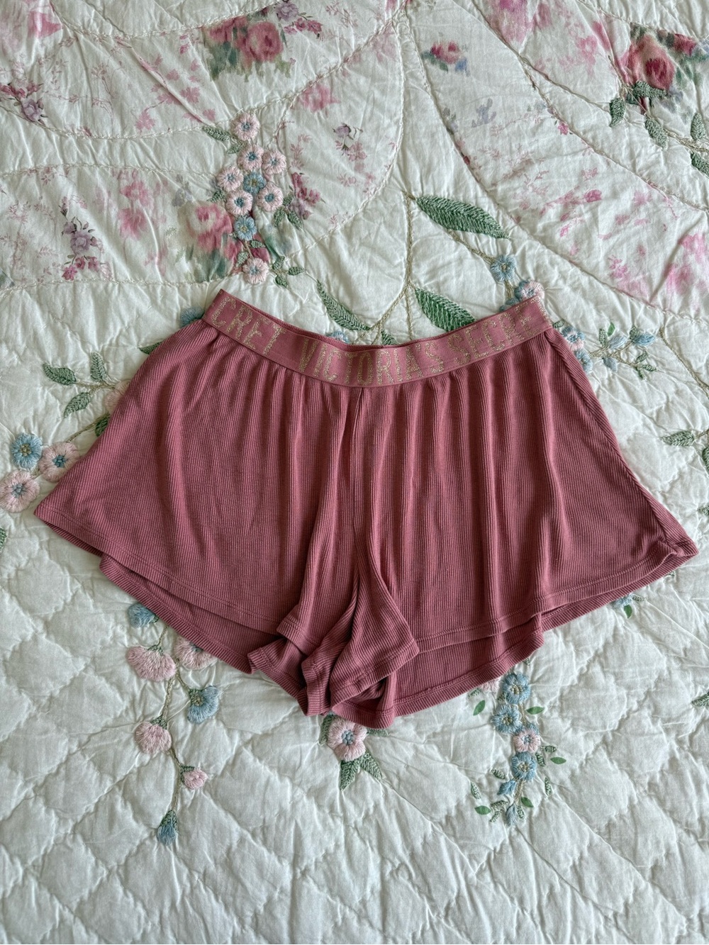 Victoria’s Secret Soft Ribbed Lounge Shorts in Dusty Rose